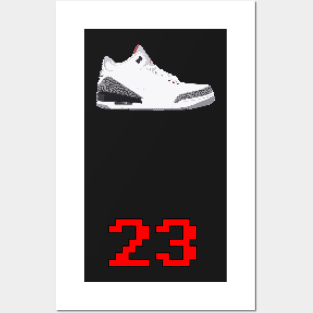 23 AIR JORDAN III RETRO PIXELATED ART SHOE COLLECTION Posters and Art